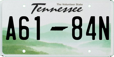 TN license plate A6184N