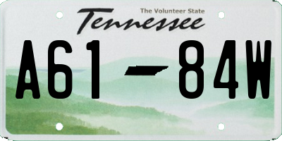 TN license plate A6184W