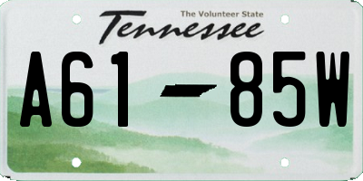 TN license plate A6185W