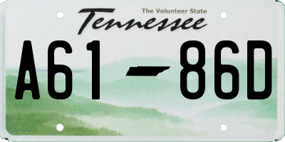 TN license plate A6186D