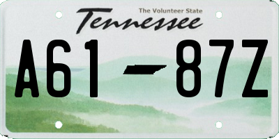 TN license plate A6187Z