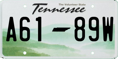 TN license plate A6189W
