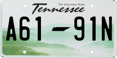 TN license plate A6191N