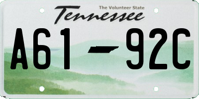 TN license plate A6192C