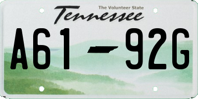 TN license plate A6192G
