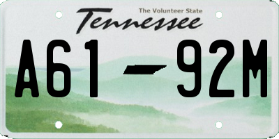 TN license plate A6192M