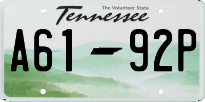 TN license plate A6192P
