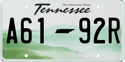 TN license plate A6192R