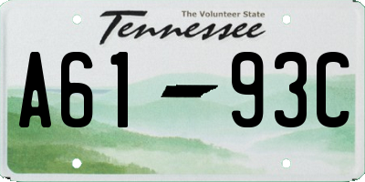 TN license plate A6193C