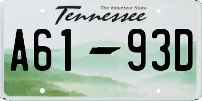 TN license plate A6193D