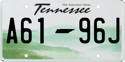 TN license plate A6196J