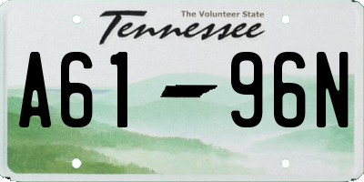 TN license plate A6196N