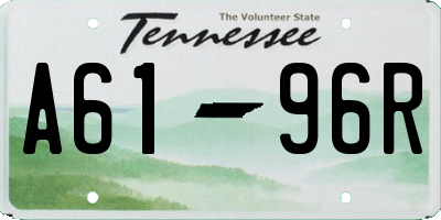TN license plate A6196R