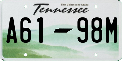 TN license plate A6198M