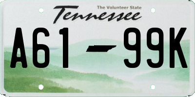 TN license plate A6199K