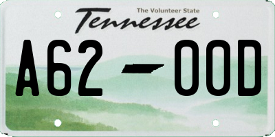 TN license plate A6200D