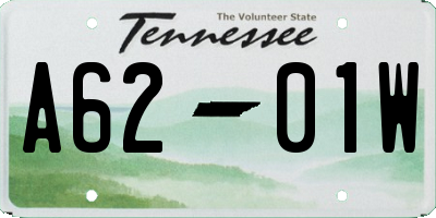 TN license plate A6201W