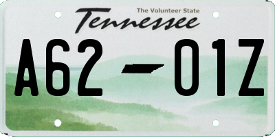 TN license plate A6201Z