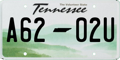 TN license plate A6202U
