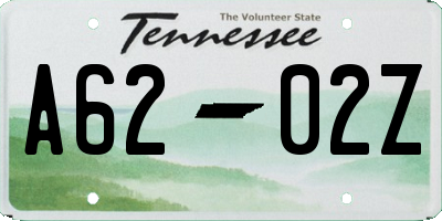 TN license plate A6202Z