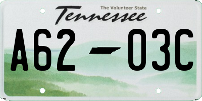 TN license plate A6203C