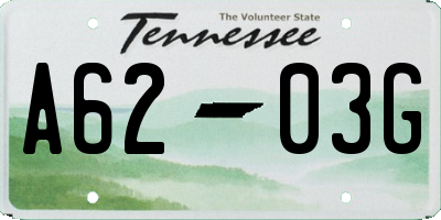 TN license plate A6203G
