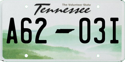 TN license plate A6203I