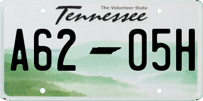 TN license plate A6205H