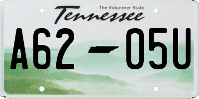 TN license plate A6205U