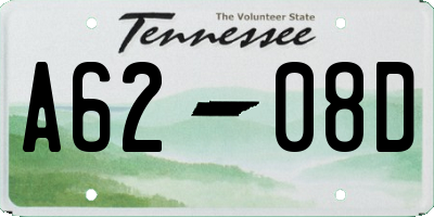TN license plate A6208D