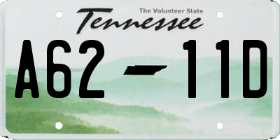 TN license plate A6211D