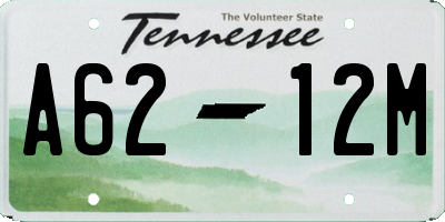 TN license plate A6212M