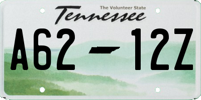TN license plate A6212Z