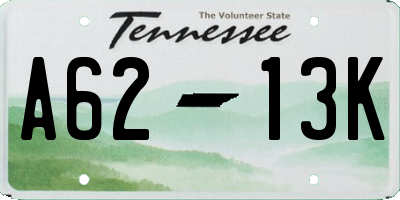 TN license plate A6213K
