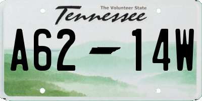 TN license plate A6214W