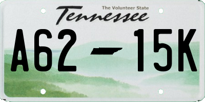 TN license plate A6215K