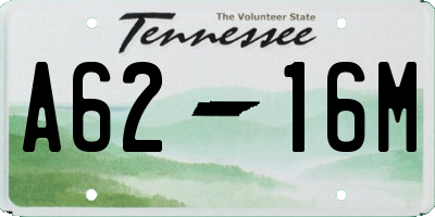 TN license plate A6216M