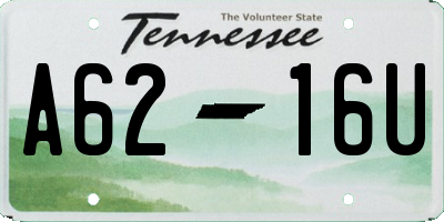TN license plate A6216U
