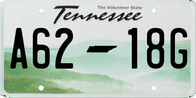 TN license plate A6218G