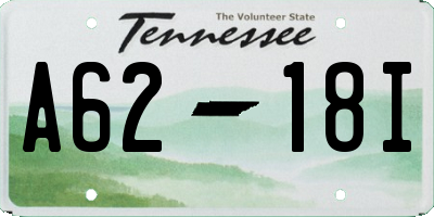 TN license plate A6218I