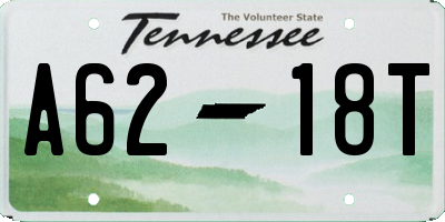 TN license plate A6218T
