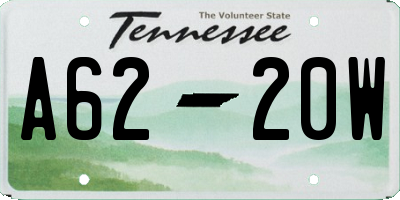 TN license plate A6220W