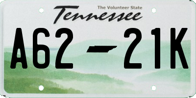 TN license plate A6221K