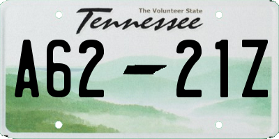 TN license plate A6221Z