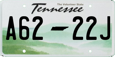 TN license plate A6222J