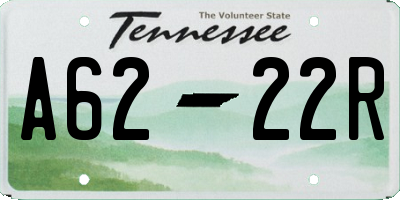 TN license plate A6222R