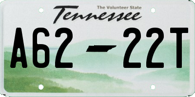 TN license plate A6222T