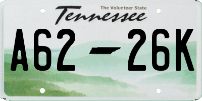 TN license plate A6226K