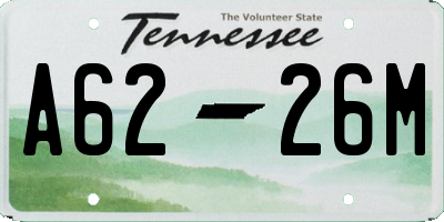 TN license plate A6226M
