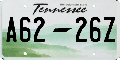 TN license plate A6226Z